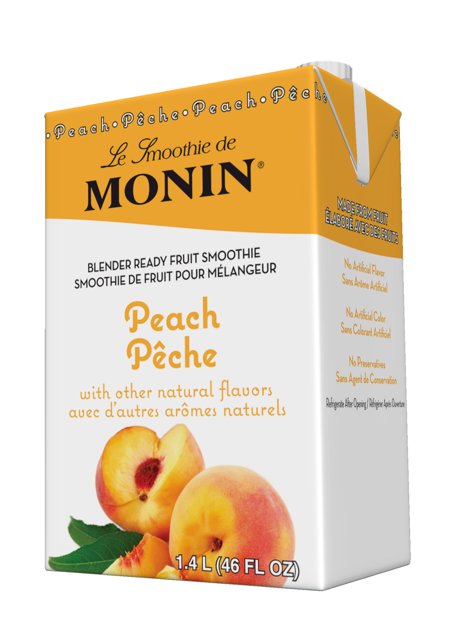 Monin Fruit Smoothie Mix Peach 46 oz Carton