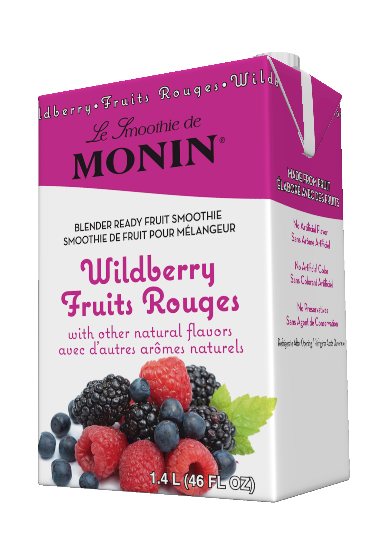 Monin Fruit Smoothie Mix Wildberry 46 oz Carton