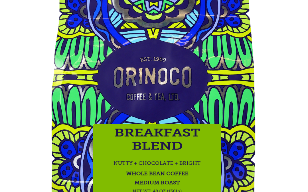 Orinoco Breakfast Blend 3lb bag, Medium Roast, Whole Bean Coffee 100% Arabica Beans
