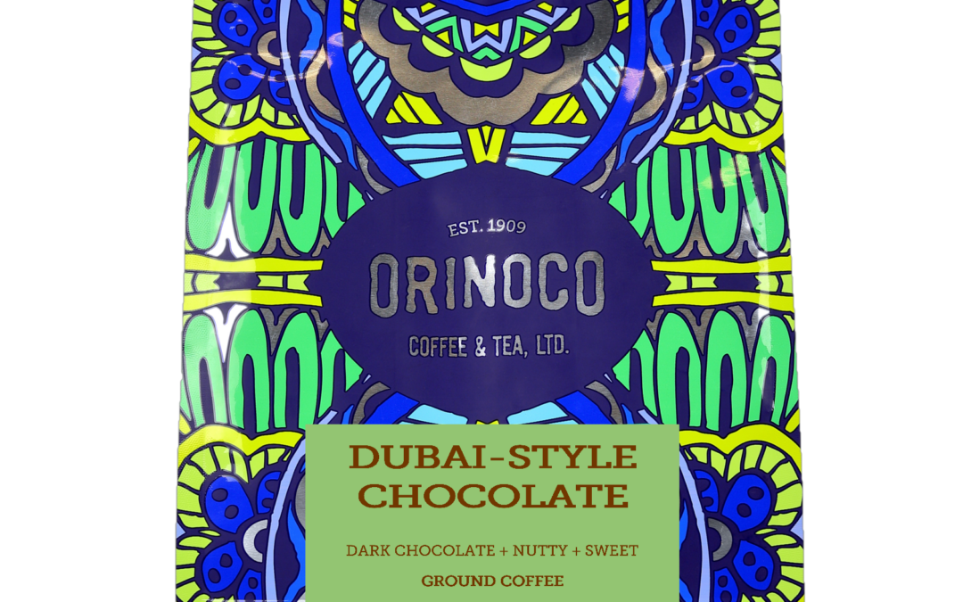 Orinoco Dubai-Style Chocolate Flavored Coffee 3lb bag, Light Roast, Ground Coffee, 100% Arabica beans